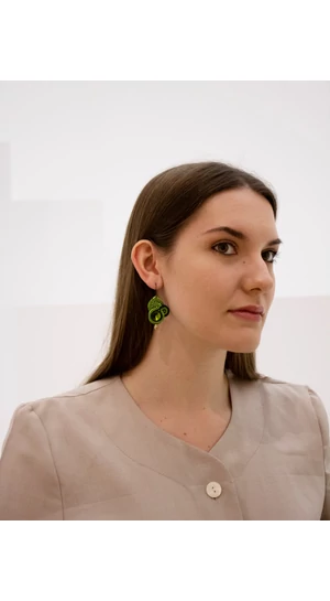 GABEL: Zöld sújtás fülbevaló Swarovski kristállyal
