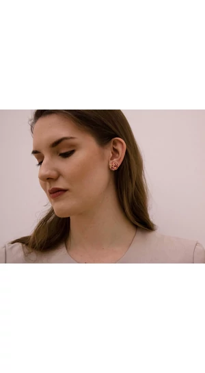 Kinga Horányi: IKIIKI ezüst fülbevaló / zöld kör