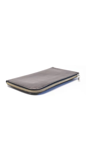 Artista: Ezüstösfekete bőr clutch, szíjjal