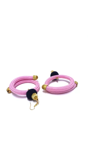 Bárkay Ágnes: Dorothea fülbevaló / pink zsinórból