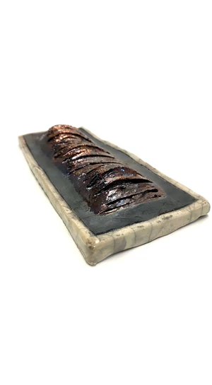 Károlyi Ildikó: Faliképek - Szalagos / Raku / 22x9cm