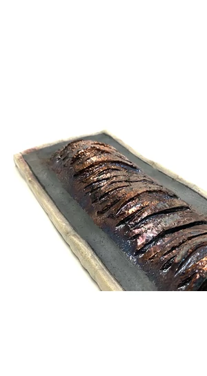 Károlyi Ildikó: Faliképek - Szalagos / Raku / 22x9cm