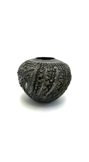 Károlyi Ildikó: Arbatax / nem vízálló / Raku / magasság 16cm, ø 18cm
