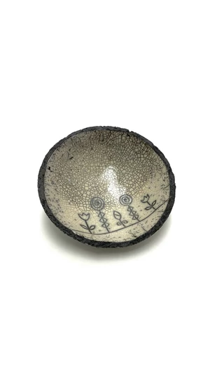 Károlyi Ildikó: Sárközi tál / Raku / ø 20cm