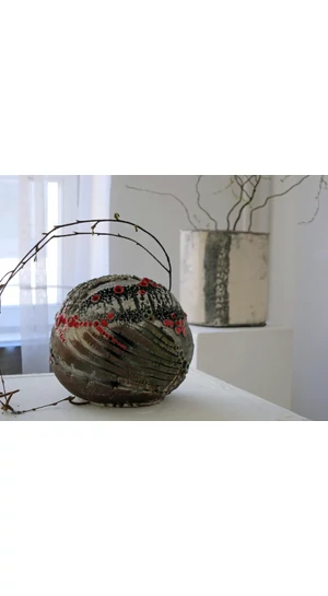 Károlyi Ildikó: Korallzátony / Raku / magasság 16cm, ø 18cm