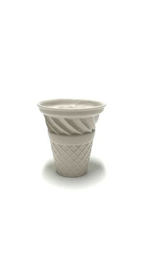Knetik Dóra: Porcelán fagyitölcsér drapp N3 / magasság 12cm