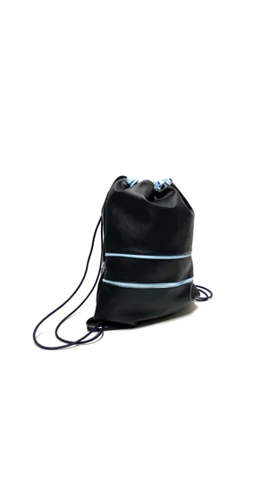 MADO: Gymbag zsebbel / Fekete - kék csíkokkal