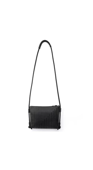 MIMIKRI: DINA fekete bőr lézervágott clutch