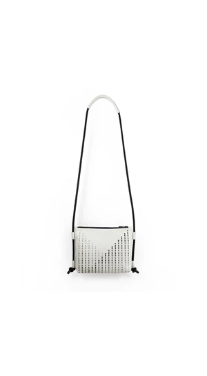 MIMIKRI: DINA fehér bőr lézervágott clutch