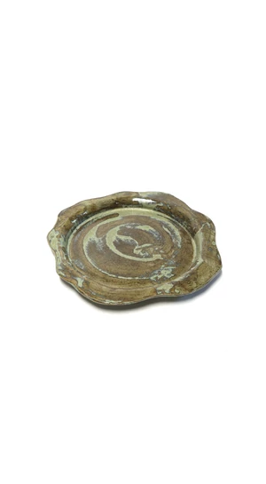 OHO CERAMICS: Fodros sötét  kerámiatál