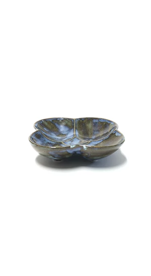OHO CERAMICS: Porcelán kis zöldeskék tálaló