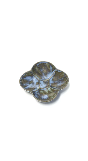 OHO CERAMICS: Porcelán kis zöldeskék tálaló