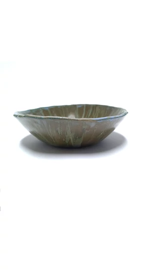 OHO CERAMICS: Kék-barna tál