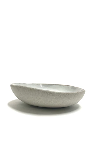Pastel Ceramics:  Közepes fehér mázas szürke tál / ø19cm