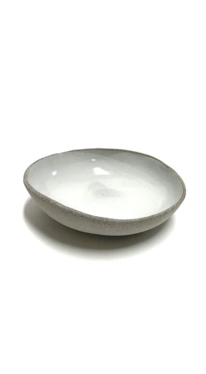 Pastel Ceramics:  Közepes fehér mázas szürke tál / ø19cm