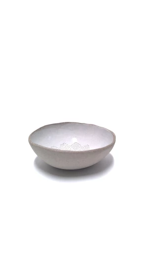 Pastel Ceramics: Fehér mintás salátástál / ø18cm