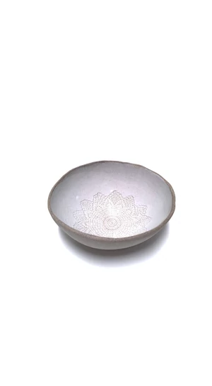 Pastel Ceramics: Fehér mintás salátástál / ø18cm