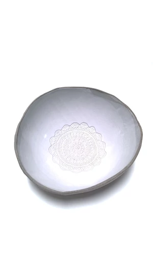 Pastel Ceramics: Nagy mintás salátástál / ø25cm
