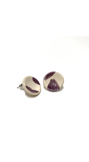 Porteleki Sári: Burgundy Leaf / kerámia fülbevaló