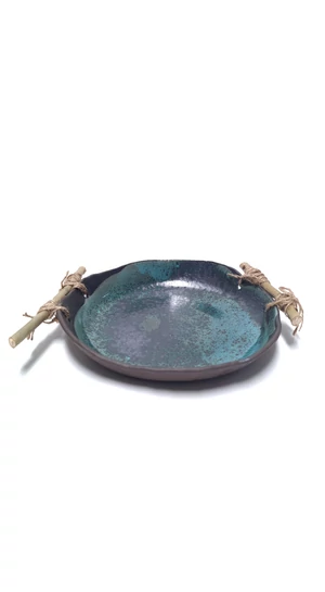 Rasa Ceramicart: Hold tál, fa fogóval / ø24cm
