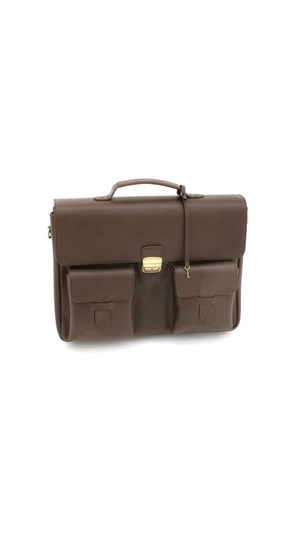 REQU Design: Mogyoróbarna férfi bőr business bag
