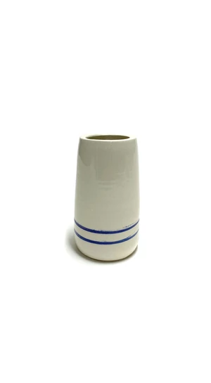 Tiéd: Kékcsíkos váza / magasság 11cm,ø 7cm