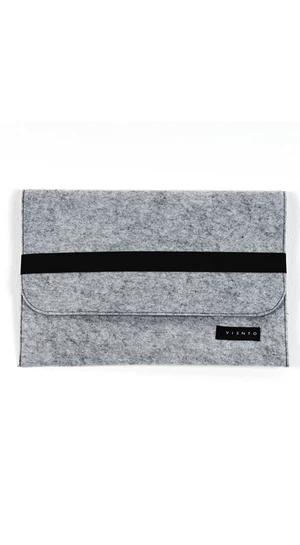 VIENTO: Világosszürke filc laptoptáska fekete pánttal / M méret