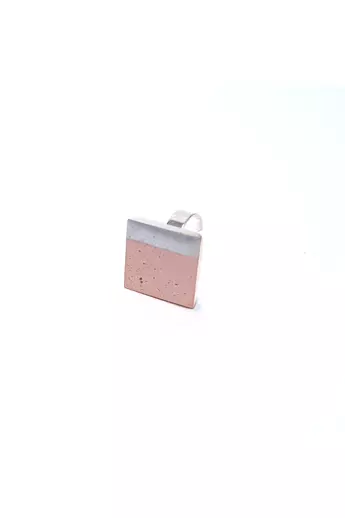 Bibeton: Pink/ezüst - állítható négyzetes gyűrű