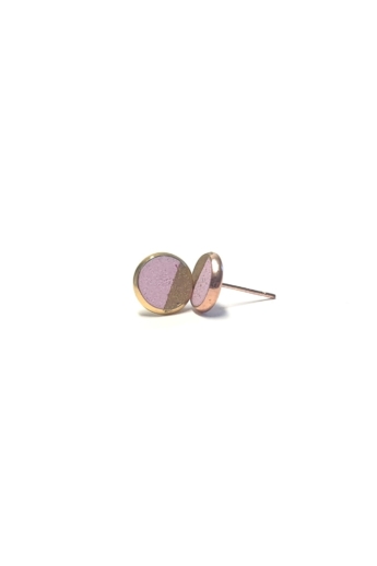 Bibeton: Rózsaszín/arany bedugós mini fülbevaló / átmérő 1cm