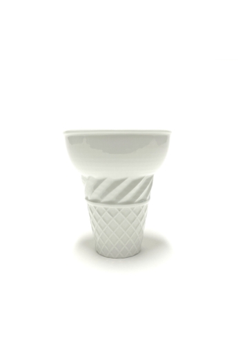 Knetik Dóra: Porcelán fagyitölcsér fehér N1 / magasság 12cm