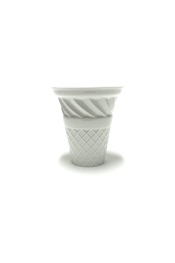 Knetik Dóra: Porcelán fagyitölcsér fehér N3 / magasság 12cm
