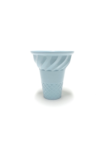 Knetik Dóra: Porcelán fagyitölcsér kék N2 / magasság 12cm