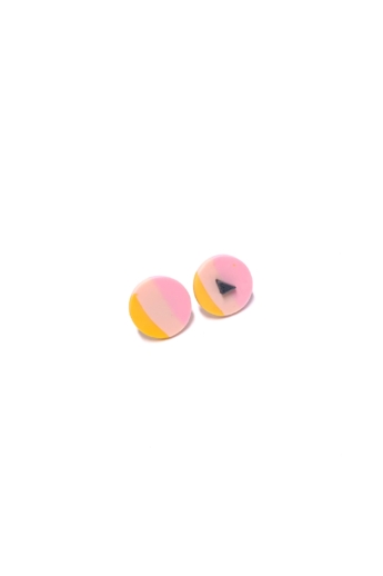MIKO: Classiko pink-sárga fülbevaló