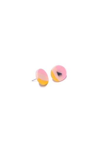 MIKO: Classiko pink-sárga fülbevaló