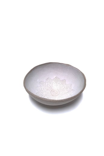 Pastel Ceramics: Fehér mintás salátástál / ø18cm