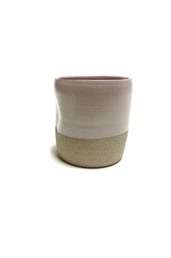 Pastel Ceramics:  Rózsaszín nyomott bögre / magasság 8cm, ø 8cm