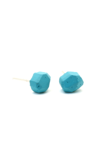 Rebelle: Kicsi kavics beton fülbevaló / kék
