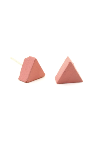 Rebelle: Kicsi háromszög beton fülbevaló / pink