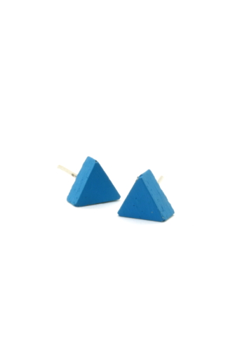 Rebelle: Kicsi háromszög beton fülbevaló / kék