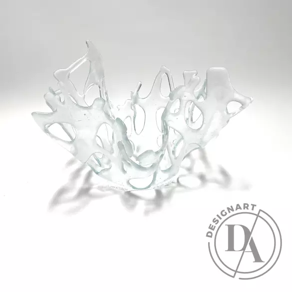 Deák Design: Korall üveg tál - színtiszta