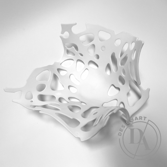 Deák Design: Korall üveg tál - fehér