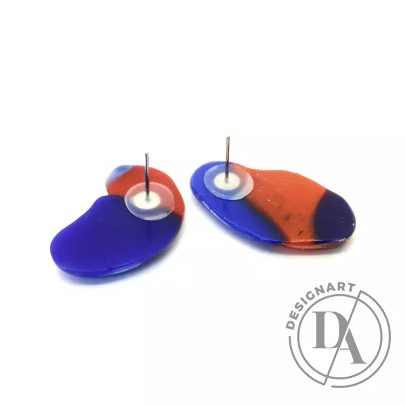 Borbala Design: Mini fülbevaló / piros-kék