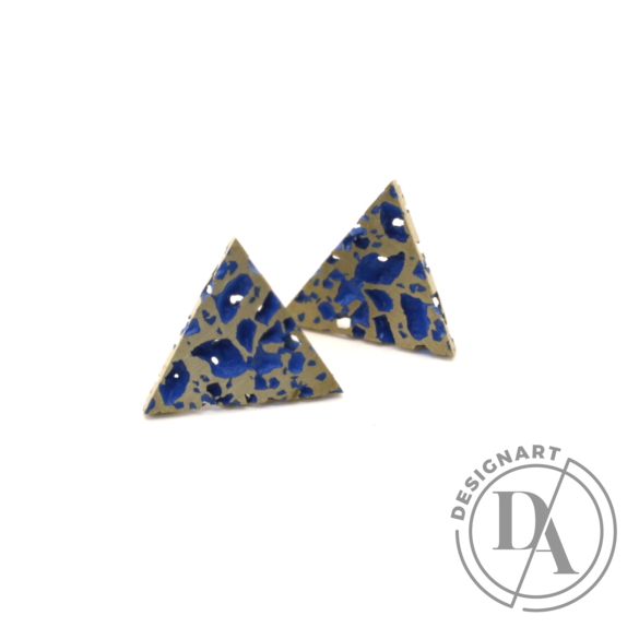 Kinga Horányi: IKIIKI ezüst fülbevaló / kék háromszög