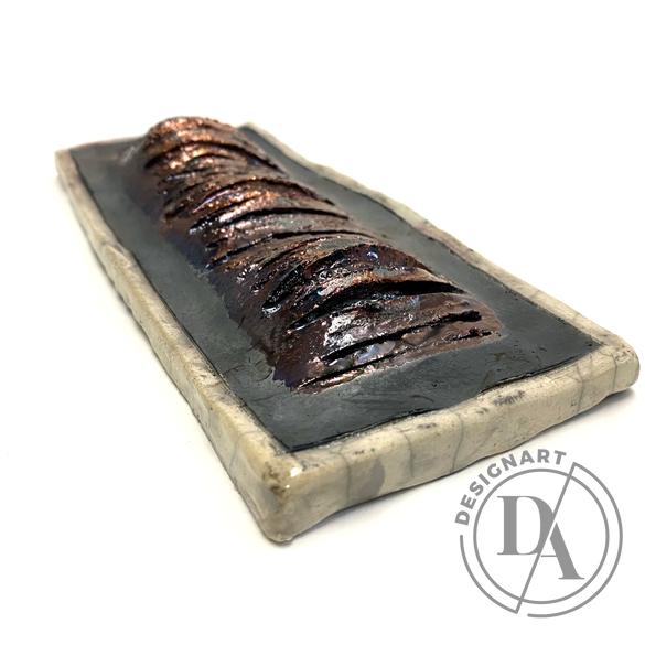Károlyi Ildikó: Faliképek - Szalagos / Raku / 22x9cm