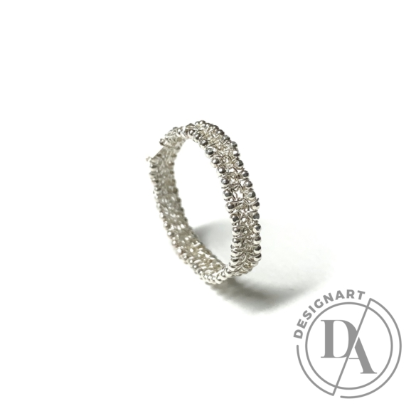 Krausz Dia: Vékony horgolt ezüstgyűrű