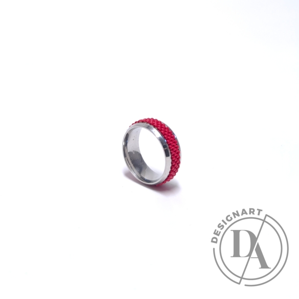 Myart: Piros üveggyöngy gyűrű