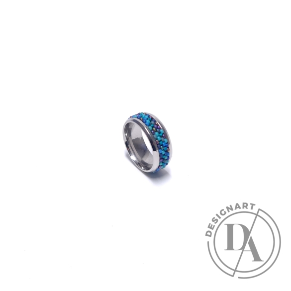 Myart: Kék üveggyöngy gyűrű