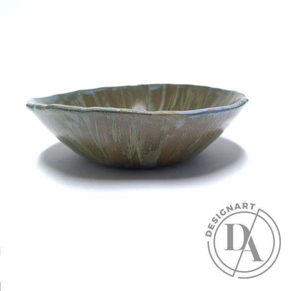 OHO CERAMICS: Zöld-barna tál