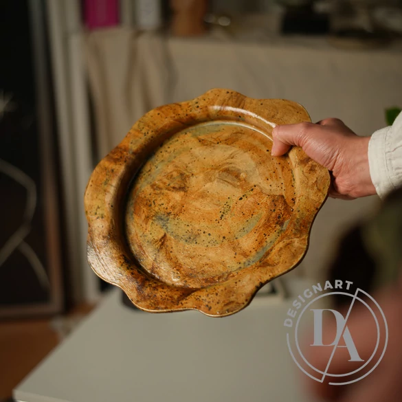 OHO CERAMICS: Fodros világos   kerámia tál