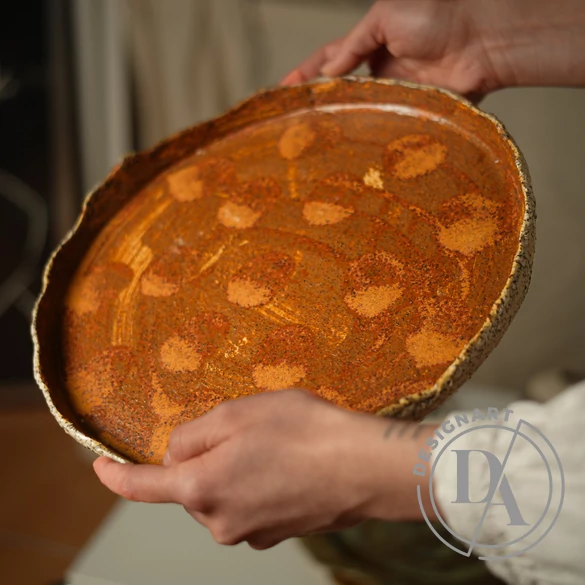 OHO CERAMICS: Nagy bordó kerámiatál